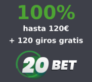 100% hasta 120€ + 120 giros gratis para Elvis Frog in Vegas en 20bet Casino