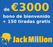 Bono de bienvenida de € 3.000 +150 giros gratis en Jack Million con codigo