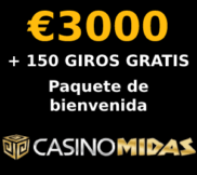 €3.000 + 150 giros gratis en Casino Midas con codigo